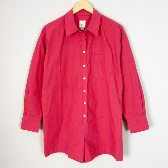 Anthropologie Maeve Striped Romper Shorts Long Sleeve Preppy Size XS Women's - Picture 1 of 4